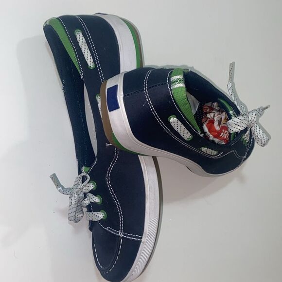 Y2K Keds Madras Navy Sneakers with Green Accents Size 8  5.5 - Picture 5 of 10